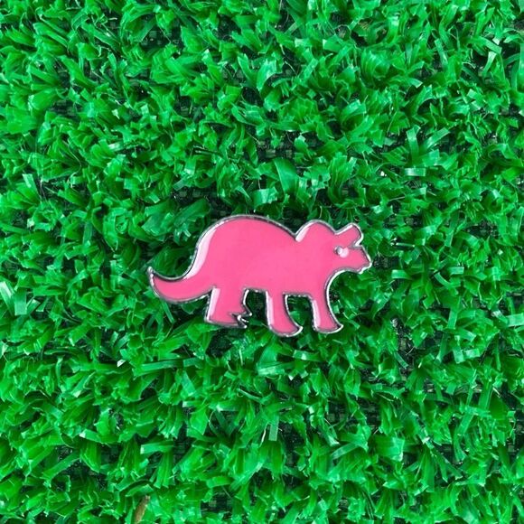 Triceratops Pink Small Enamel Pin/ Brooch Lapel - Picture 6 of 6